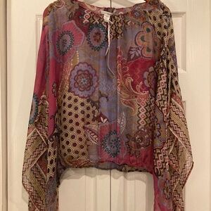 Women's Trinity Silk Flowy Sleeve Top, Medium